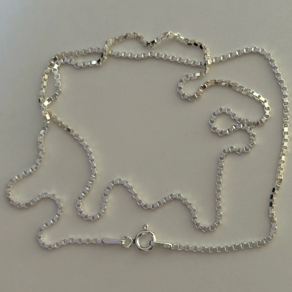 925 silver 23.75” 1mm necklace box chain unisex